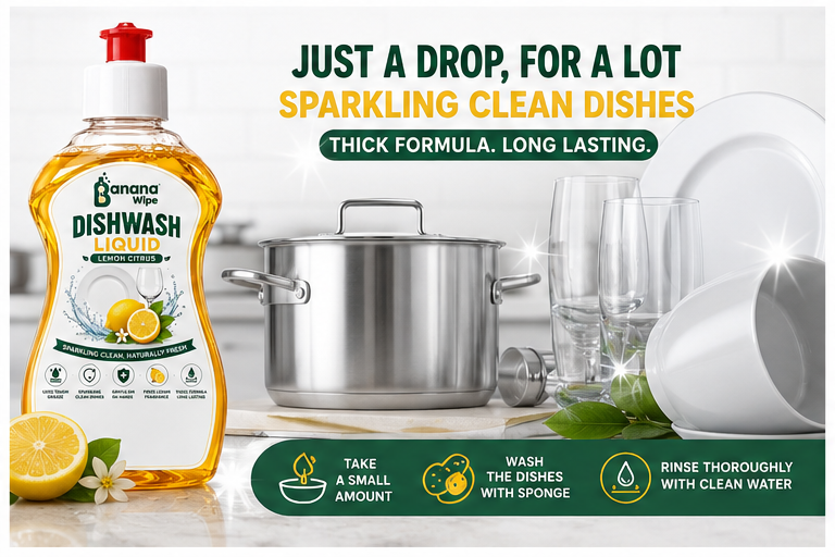 Banana Wipe Home Cleaning Combo Pack | Floor Cleaner, Dishwash Liquid & Toilet Cleaner I 500 ml each
