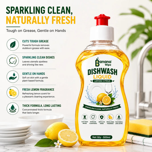 Banana Wipe Home Cleaning Combo Pack | Floor Cleaner, Dishwash Liquid & Toilet Cleaner I 500 ml each