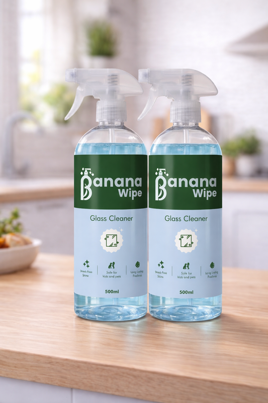 Banana Wipe Glass Cleaner Spray I 500 ml I Pack of 2