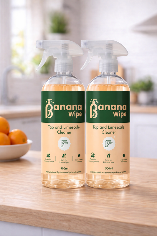 Banana Wipe Tap & Limescale Cleaner Spray - 500 ml I Pack of 2